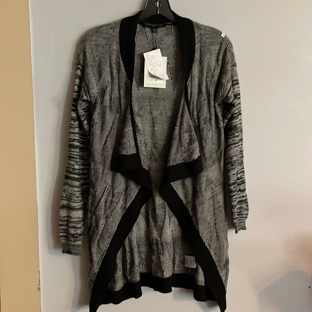 Dance & Marvel Cardigan Sweater New black white